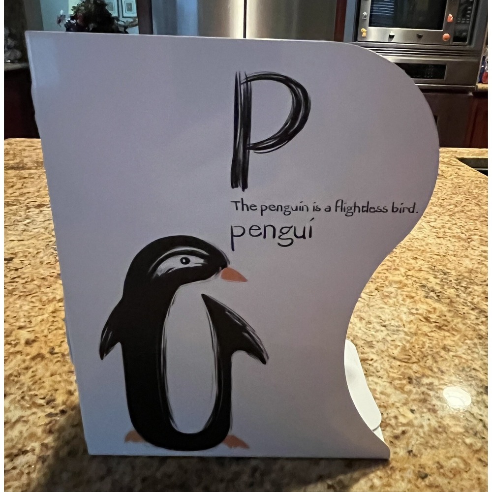 Expandable Book Rack Child P Is For‎ Penguin 18.5" X 8" Pengui In Catalan